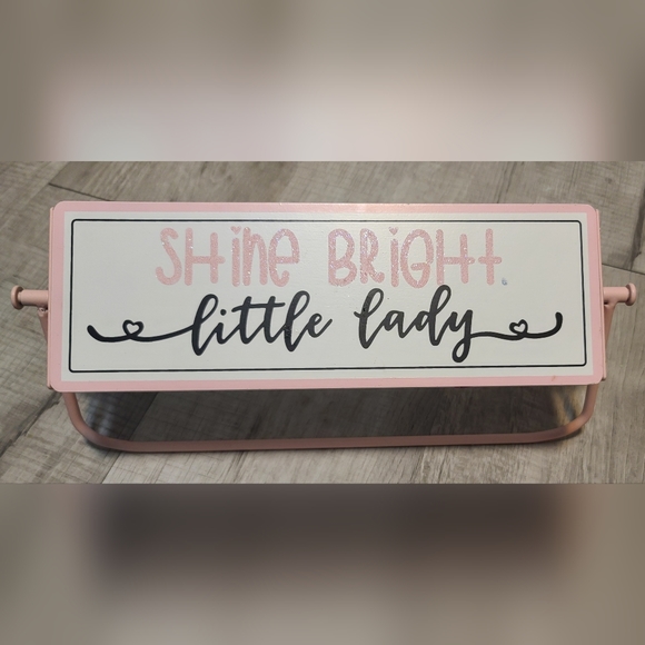 She Sparkles” Wall Decor & Be Awesome Flip Message Sign Decor Set - Picture 2 of 4